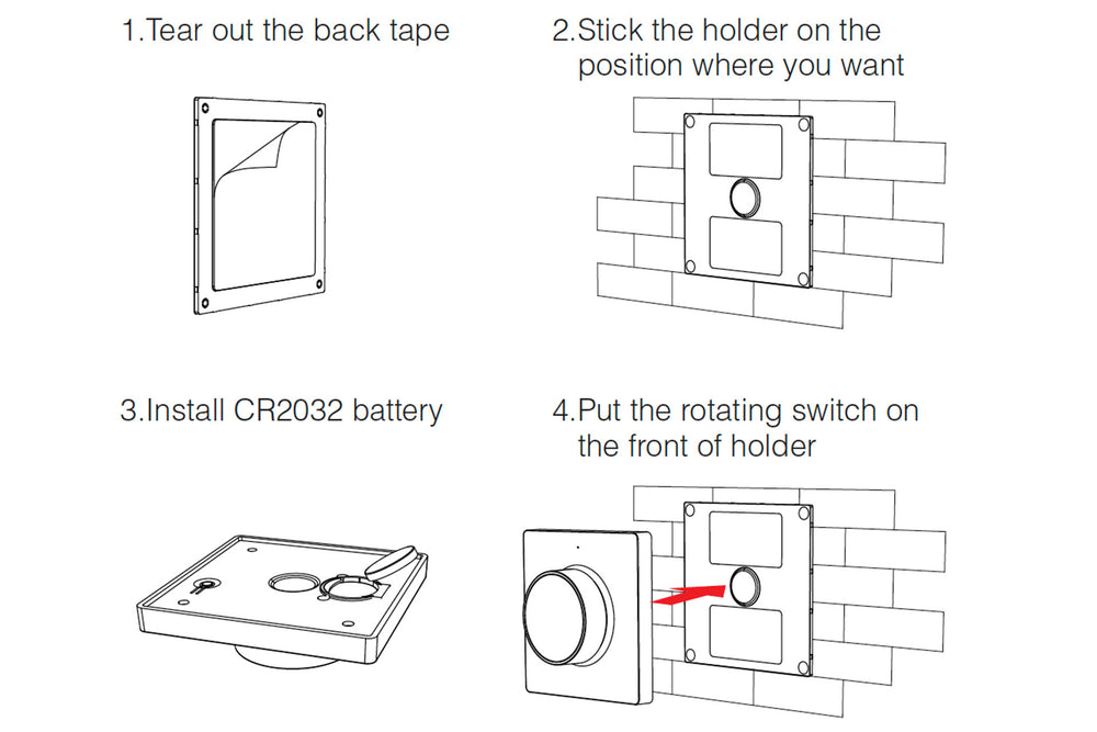 Mi-Light wireless dimmer wall control CCT white 220-240V IP20