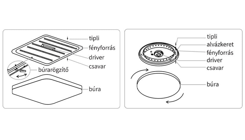 Modee LED Ceiling Lamp 2x48W 3CCT 2700K-6500K 9120 lumens IP20 Ø510x75mm Brown with remote control