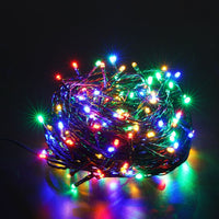 Modee LED Christmas string light 10m 100 LEDs multicolor with adapter IP44 green wire 8 modes