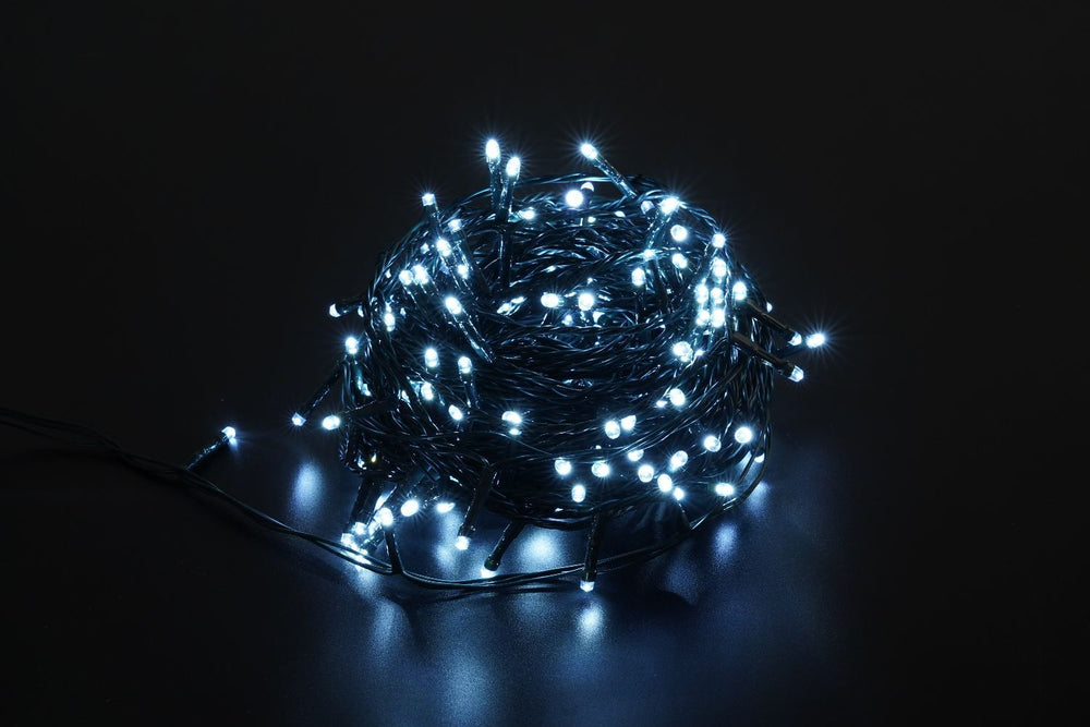 Modee LED Christmas string light 200LED 20m cold white 10000K IP44 with adapter for outdoor decorations