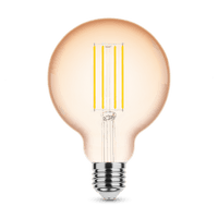Modee LED Filament Ambre Globe G95 4W E27 1800K 360 lumens 320° ampoule en verre non-variable