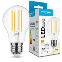 Modee LED Filament Bulb A60 8W E27 4000K 1055 lumens 360° Glass Globe IP20 Non Dimmable