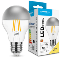 Modee LED Filament Bulb A60 E27 4W 2700K 400 lumens 320° Silver Top Glass Non-Dimmable