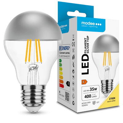 Ampoule LED Filament Modee A60 E27 4W 2700K 400 lumens 320° Verre à sommet argenté Non-variable