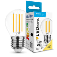 Ampoule Modee LED filament G45 mini globe 4W E27 2700K 470 lumens 360° verre non-dimmable