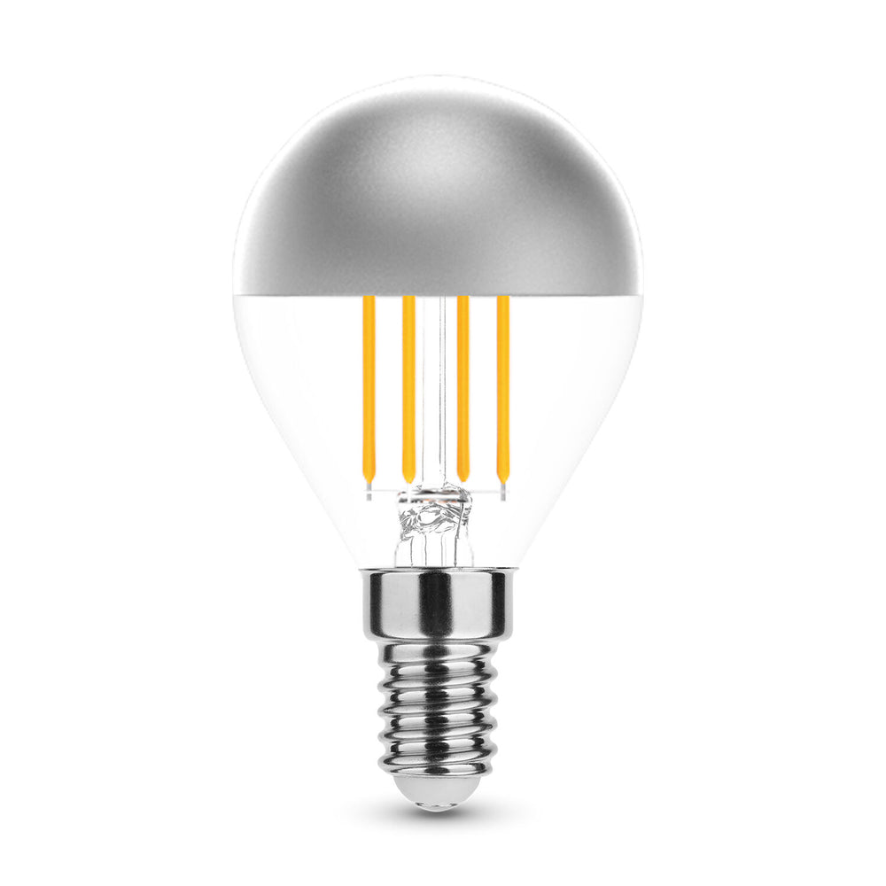 Ampoule à filament LED Modee G45 Silver Top 4W E14 2700K 400 lumens 320° blanc chaud verre chrome