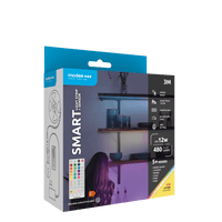 Modee Bande LED Intelligente 12W 3M IP20 avec Télécommande, Capteur, RGB + 2700K 480 lumens pour éclairage flexible