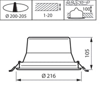 Philips CoreLine Downlight Gen5 DN142B 20W 3000K 2250 lumens DALI dimmable UGR19 IP20 White