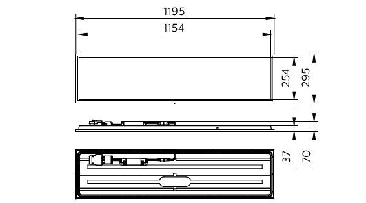 Philips CoreLine Panneau LED 22-31W 3000K-4000K dimmable DALI 1195x295mm Blanc IP20/IP44 UGR19 >80CRI