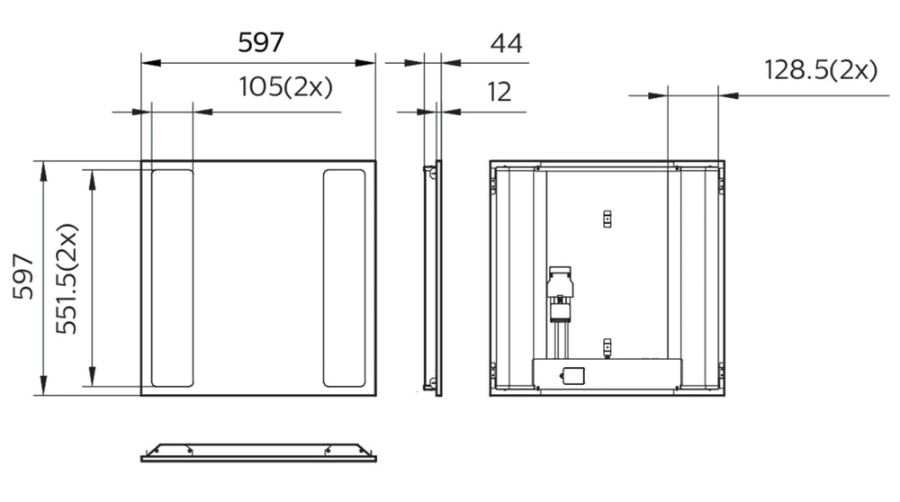 Philips CoreLine RC136B LED panel light 31W 4000K 3100-4300 lumens DALI dimmable 597x597mm White IP20/IP44