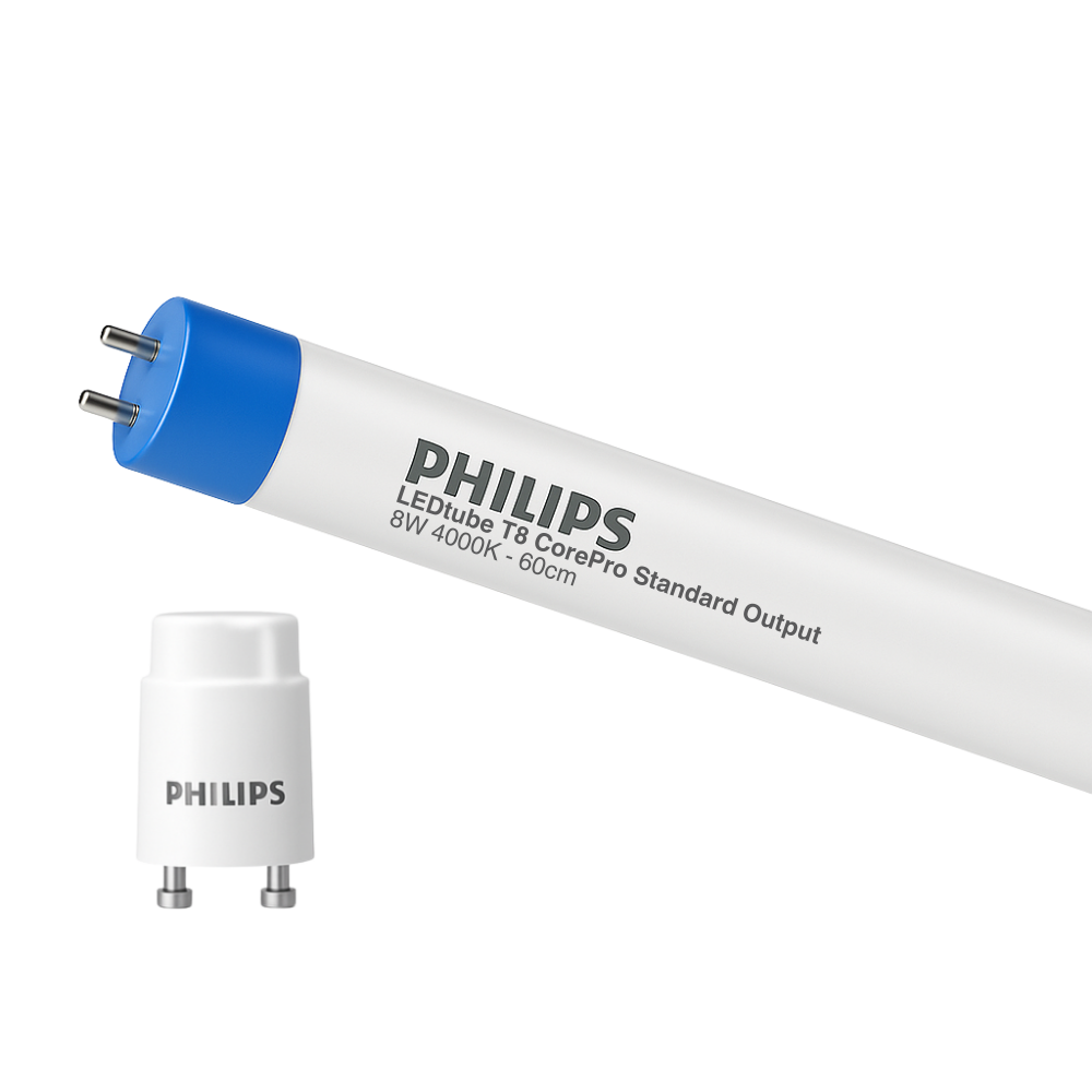 Philips CorePro LEDtube 600mm 8W T8 G13 4000K 800 lumens Cool White frosted glass non dimmable