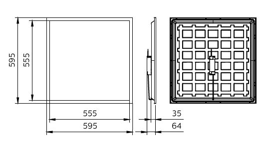 Panneau LED Philips 32W 4000K 3200 lumens UGR19 595x595mm Blanc IP20 CRI80 CE RoHS