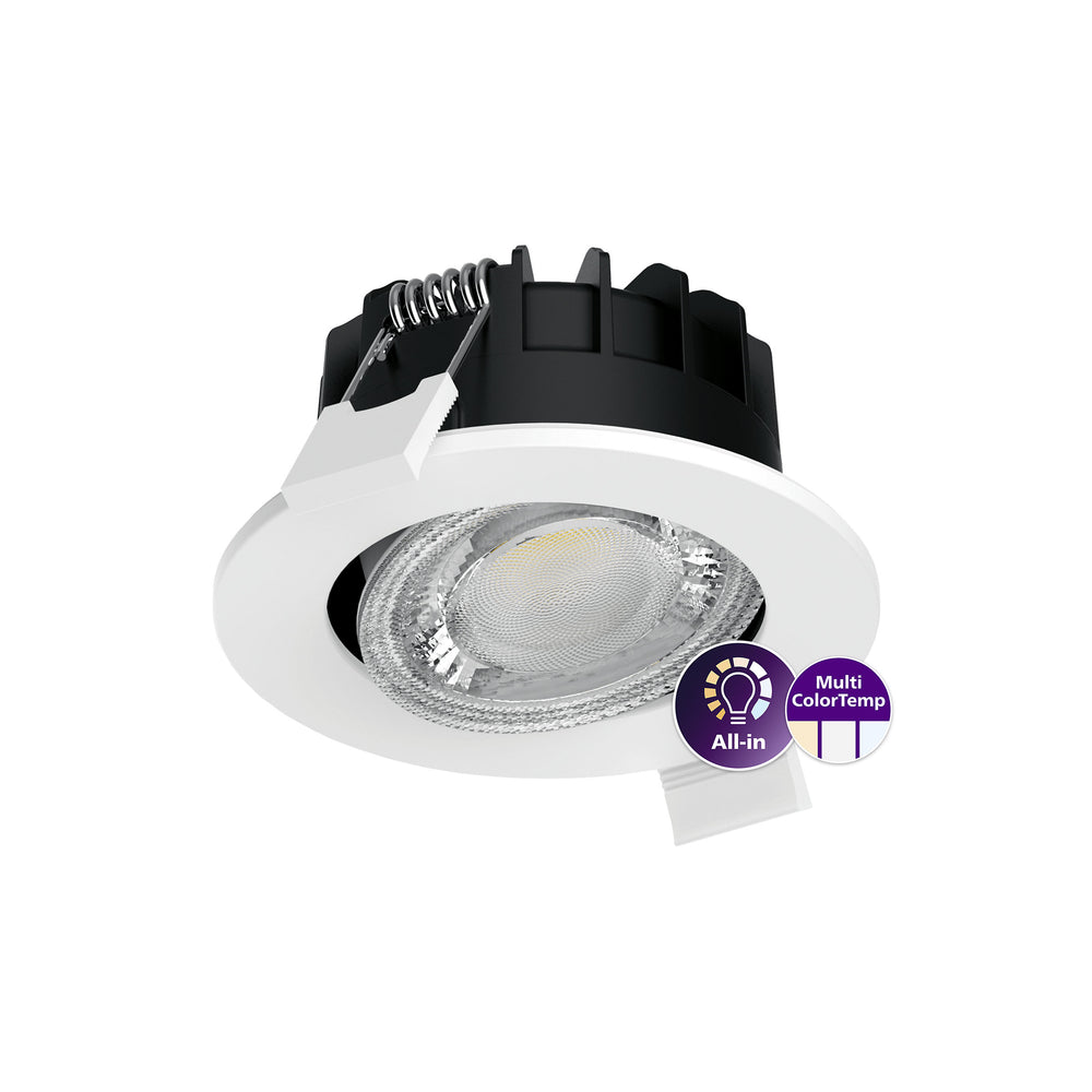 Philips Ledinaire Spot LED encastré 6W 2700K 3000K 4000K dimmable 550 lumens 40° Blanc IP65