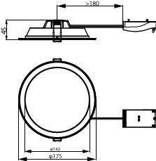 Philips Ledinaire SlimDownlight DN065B G4 LED 12W 1200 lumens 3000K 4000K 6500K White IP20 IP44 Ø175mm