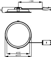 Philips Ledinaire SlimDownlight downlight LED 19W 2000 lumens 3000K 4000K 6500K IP20/44 Blanc Ø225mm
