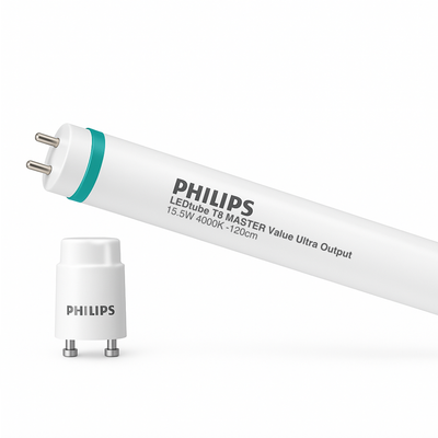 Philips MAS LEDtube VLE 1200mm T8 15.5W 4000K G13 Blanc froid 2500 lumens verre dépoli CE RoHS