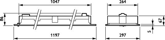 Panneau LED encastré Philips PowerBalance gen2, 24W 4000K 3400 lumens, gradable DALI, Blanc 1197x297mm