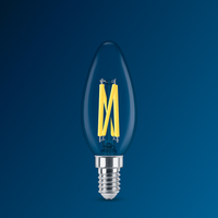 Philips LED candle bulb 2.5W E14 B35 clear glass, dimmable warm glow 2200K-2700K 340 lumens CRI 90