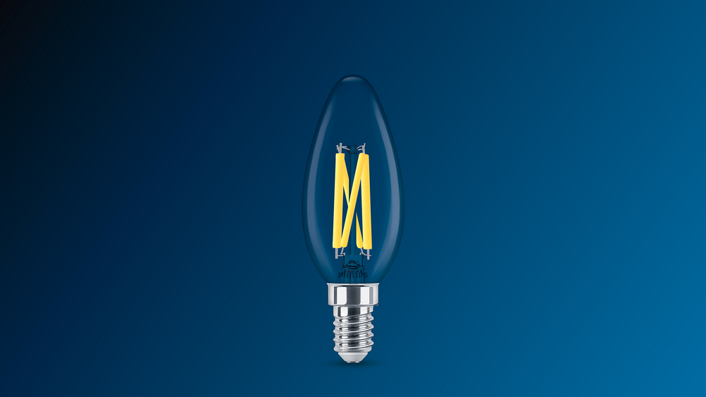 Philips MAS LEDLuster E14 P45 Ampoule en verre transparent 5.9W=60W 220-240V 2200K-2700K 806 lumens 90CRI Variable