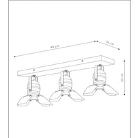Spot plafond Lucide PICTO pour chambre d’enfant, 3xGU10, 35W max, Métal, Bleu Gris, IP20, design moderne