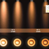 Lucide ZEFIX LED ceiling spotlight, dim to warm, GU10 12W 2200K-3000K, adjustable, square, Black, IP20