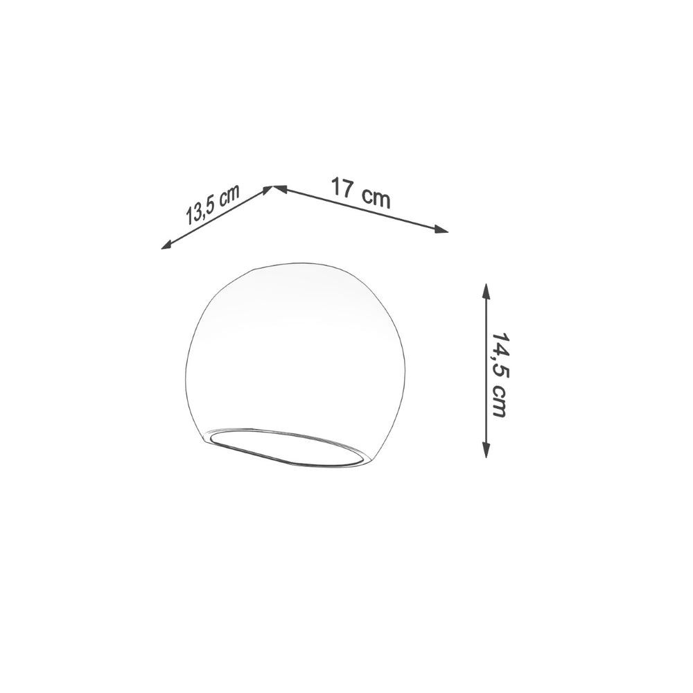 Lampe LED Sollux Lighting 50W globe en aluminium, IP20, 220-240V, 4000K, finition or mat