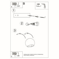 Lampe LED Sollux Lighting 50W globe en aluminium, IP20, 220-240V, 4000K, finition or mat