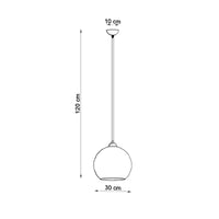 Sollux Lighting hanglamp BALL champagne LED fixture with aluminum steel, up to 50W