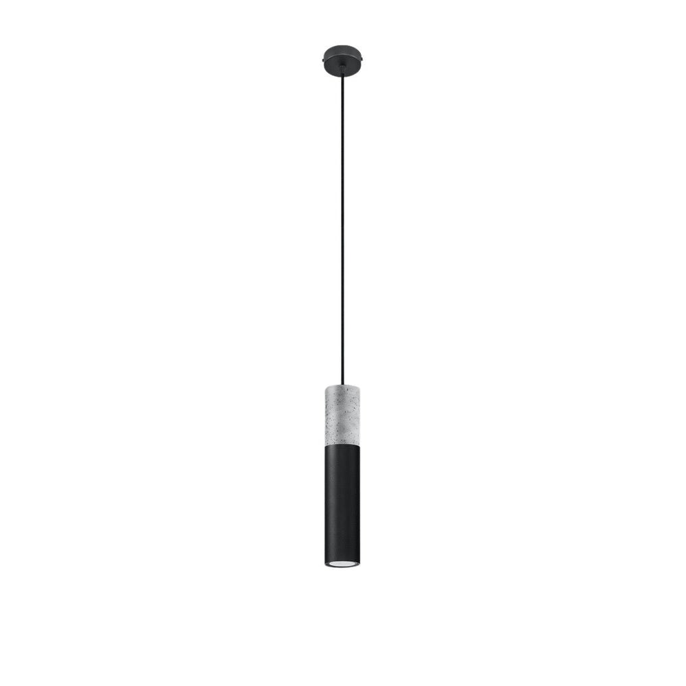 Led pendant lamp black concrete borgio with E27 socket by Sollux Lighting
