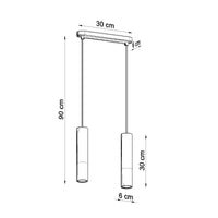 Led hanglamp zwart beton borgio with 2 gu10 fitting by sollux lighting