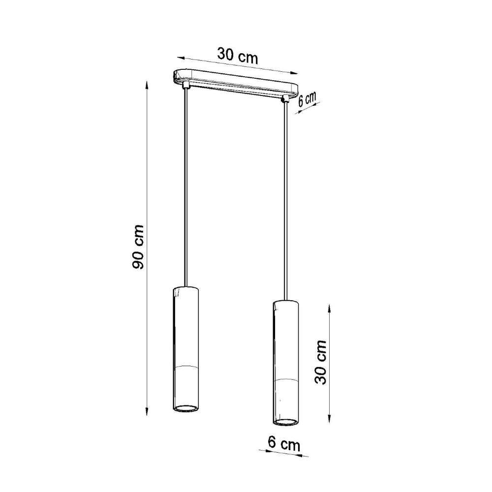Led hanglamp zwart beton borgio with 2 gu10 fitting by sollux lighting