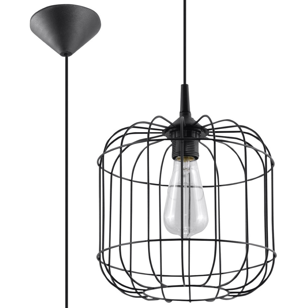 Sollux Lighting celta black LED pendant light 50W, 220-240V, matte gold finish