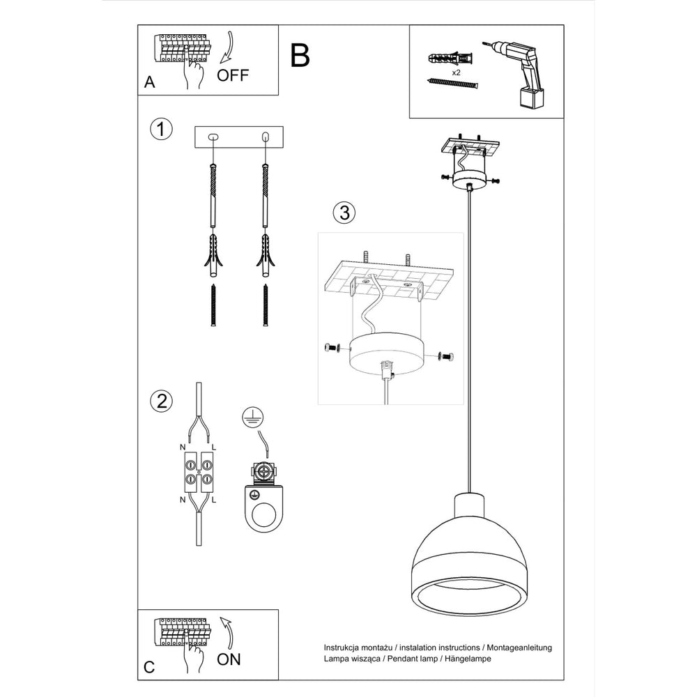 Damaso LED pendant light by Sollux Lighting - matt gold, IP20, 220-240V