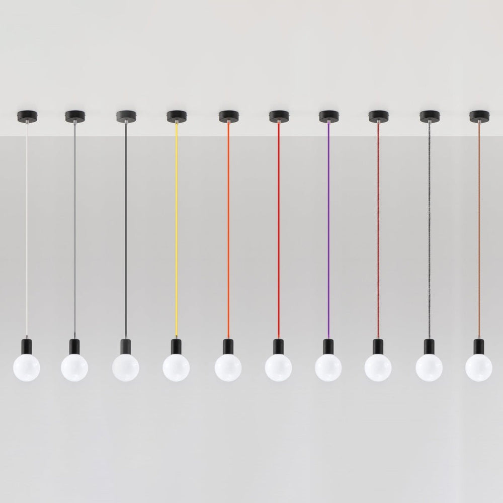 Sollux Lighting hanglamp EDISON zwart LED lamp 50W 220-240V AC CRI 80-89