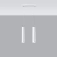 White LED pendant light lagos with 2 gu10 sockets by sollux lighting