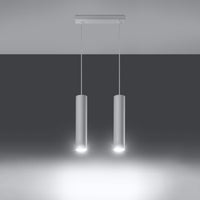 White LED pendant light lagos with 2 gu10 sockets by sollux lighting