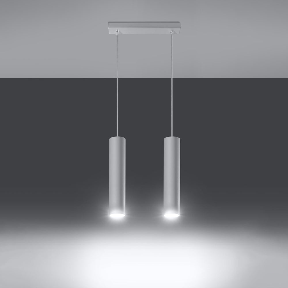 White LED pendant light lagos with 2 gu10 sockets by sollux lighting
