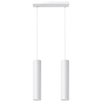 White LED pendant light lagos with 2 gu10 sockets by sollux lighting