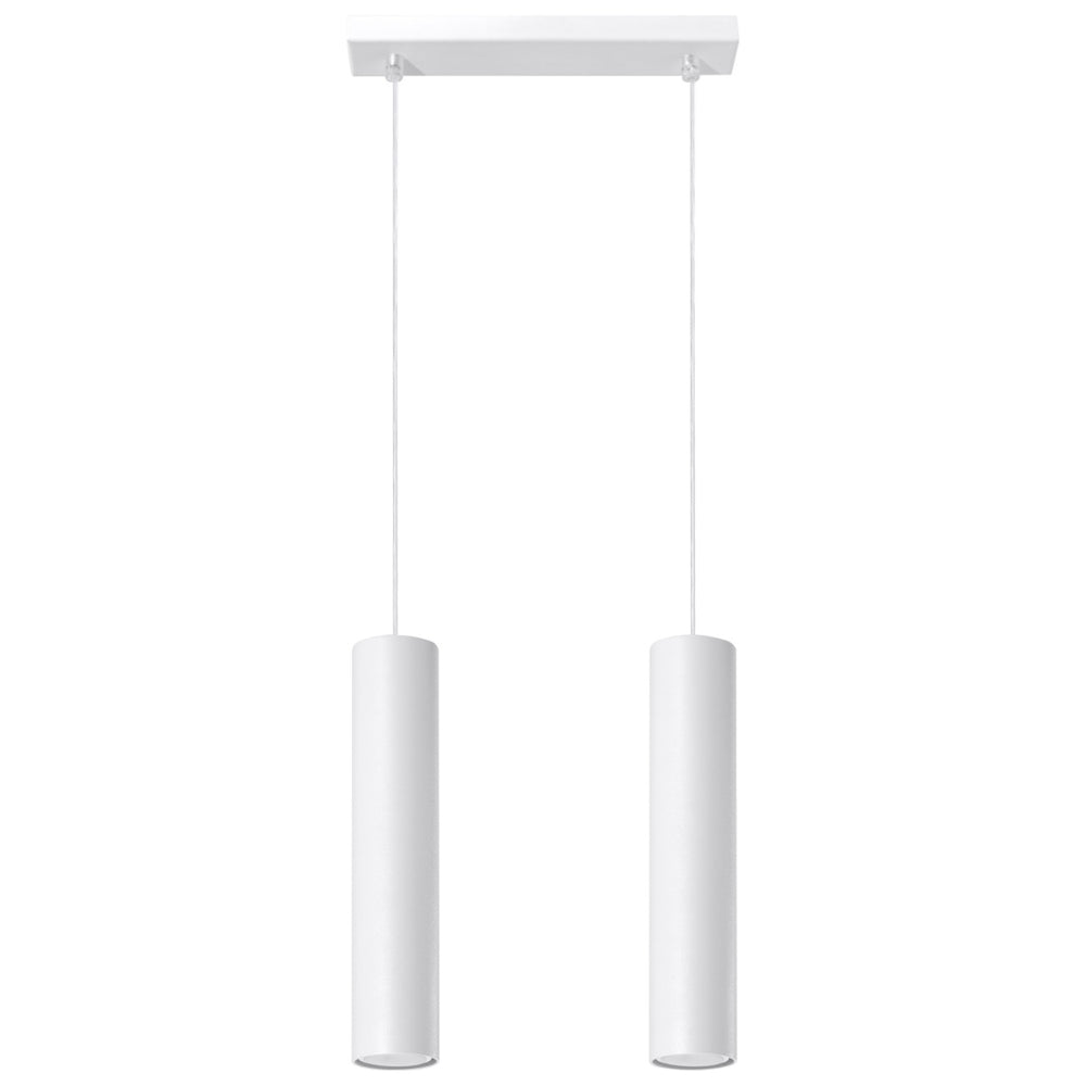 White LED pendant light lagos with 2 gu10 sockets by sollux lighting