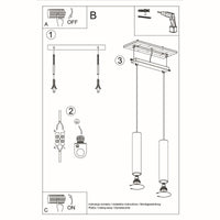 White LED pendant light lagos with 2 gu10 sockets by sollux lighting
