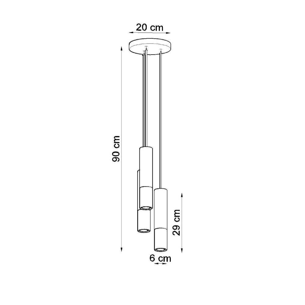 Led hanglamp zwart koper loopez 3 x gu10 fitting - sollux lighting
