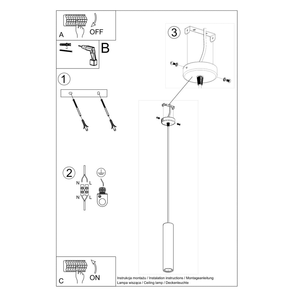 Sollux Lighting Luvo 1 LED pendant lamp with concrete shade 300mm