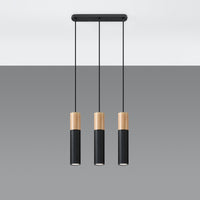 Sollux Lighting pablo 3 pendant lamp black 3 bulbs 900mm height LED compatible