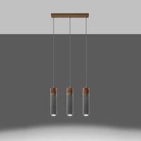 Led pendant light beton wood zane with gu10 fitting by sollux lighting