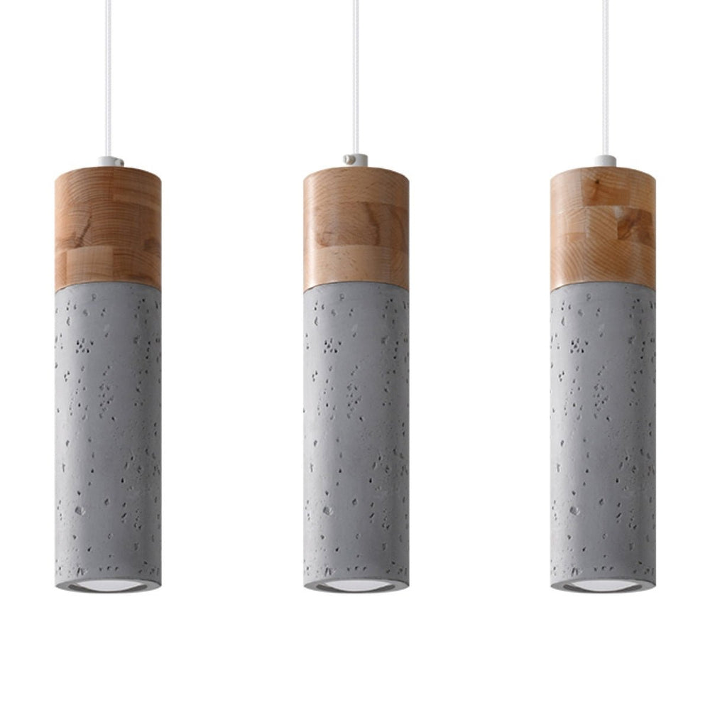 Led pendant light beton wood zane with gu10 fitting by sollux lighting