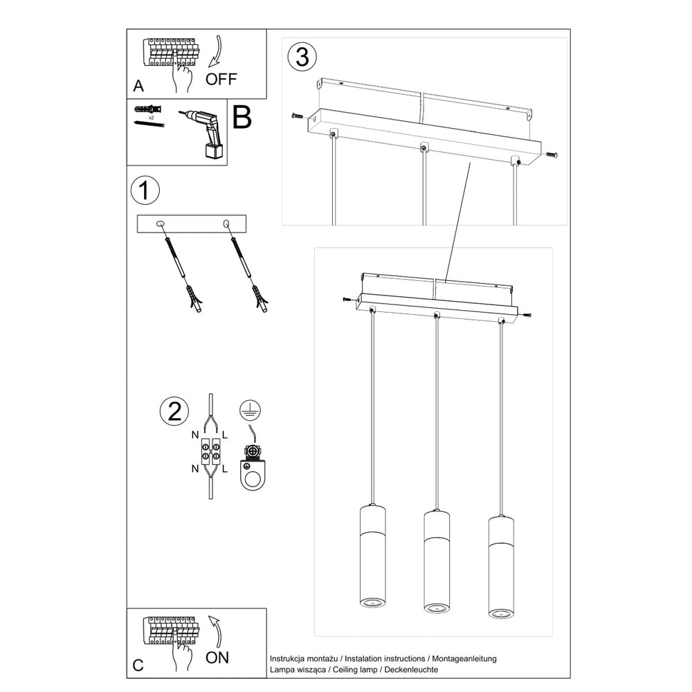 Led pendant light beton wood zane with gu10 fitting by sollux lighting