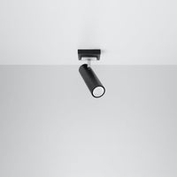 Sollux Lighting Direzione LED ceiling spotlight with GU10 fitting, black silver, IP20