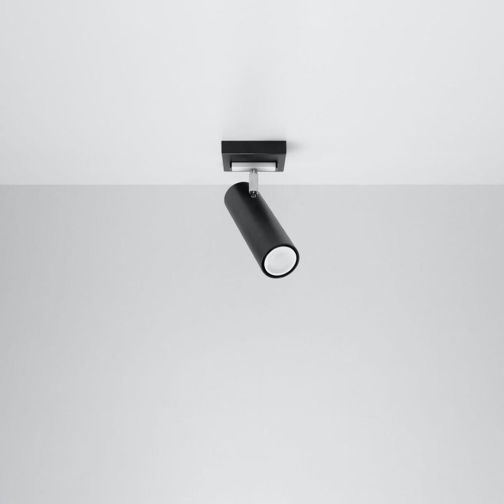 Sollux Lighting Direzione LED ceiling spotlight with GU10 fitting, black silver, IP20