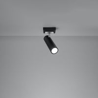 Sollux Lighting Direzione LED ceiling spotlight with GU10 fitting, black silver, IP20