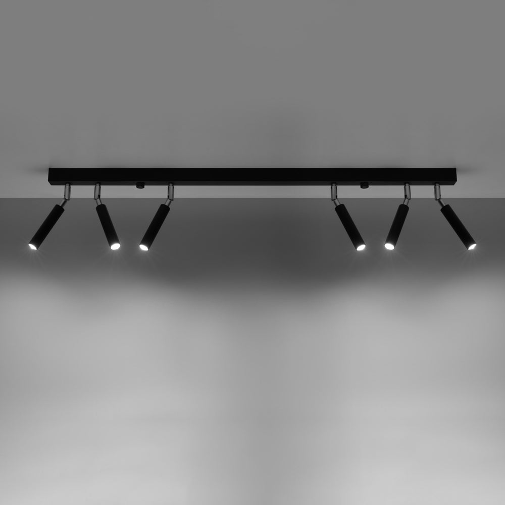 LED plafondspot zwart EYETECH with 6 x G9 sockets by Sollux Lighting